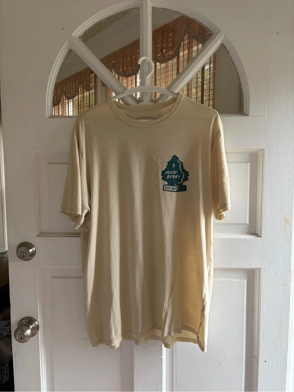 🏄‍♂️ MADE IN USA Huckberry 100% Supima Cotton Surf Van Graphic Tee Cream L